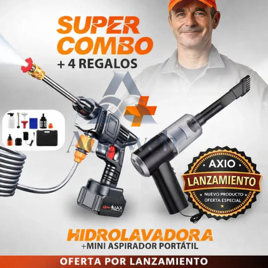 Hidrolavadora portatil + aspiradora de regalo